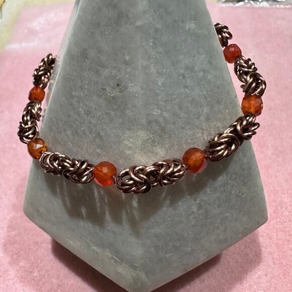 Carnelian Byzantine enameled copper bracelet - Picture 4 of 4